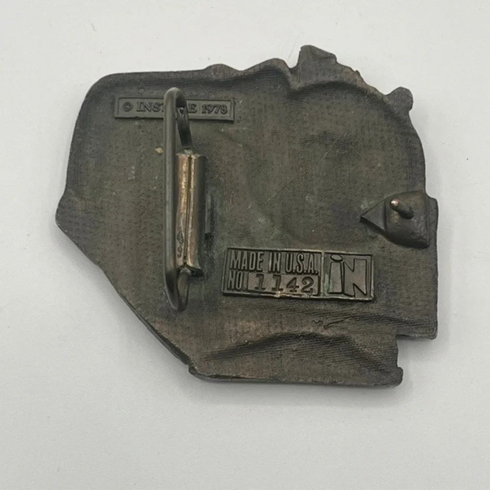 Vintage 1978 InStyle Steam Locomotive Train Brass Belt Buckle Made in USA 1142